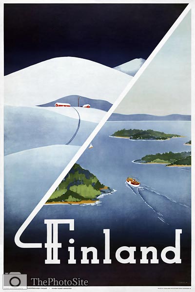 Finland vintage travel tourist poster - Click Image to Close