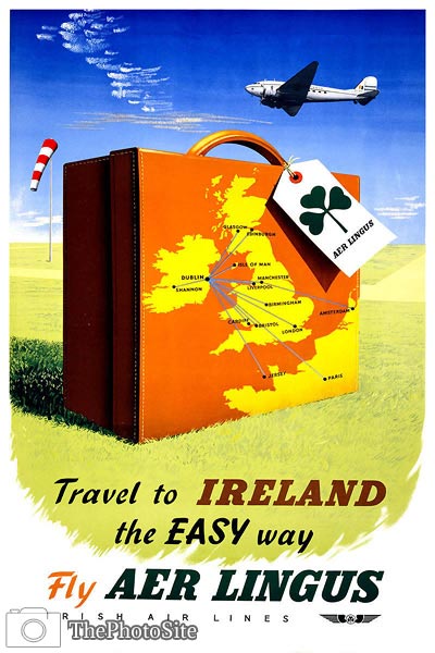 Fly Aer Lingus, Travel to Ireland, Travel Poster - Click Image to Close