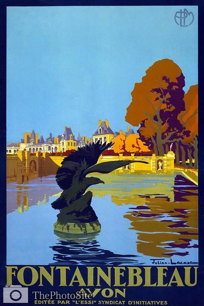 Fontainebleau, France Vintage travel poster - Click Image to Close