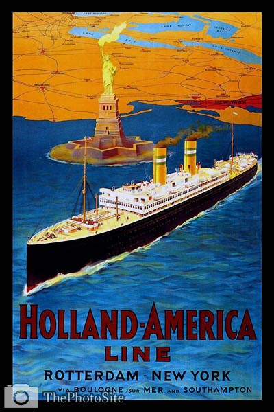 Holland America Line, Rotterdam, New York Travel Poster - Click Image to Close