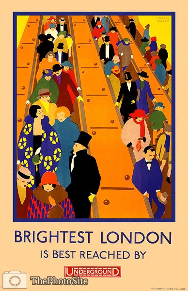 Brightest London is best reached by underground poster - Click Image to Close