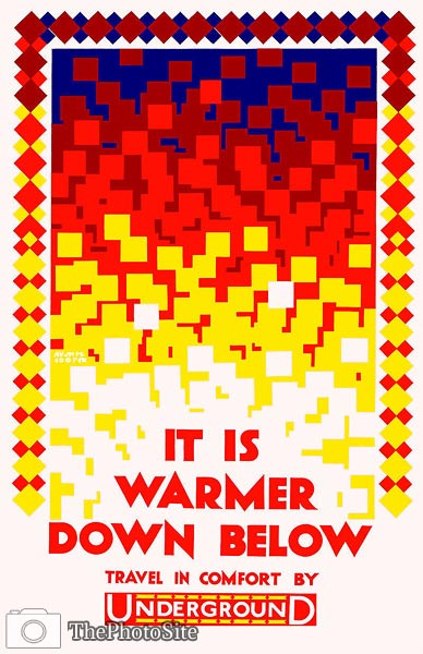 It is warmer down below - London Underground poster - Click Image to Close