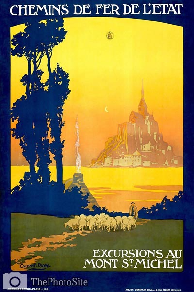 Mont Saint-Michel Train Normandy, France Poster - Click Image to Close