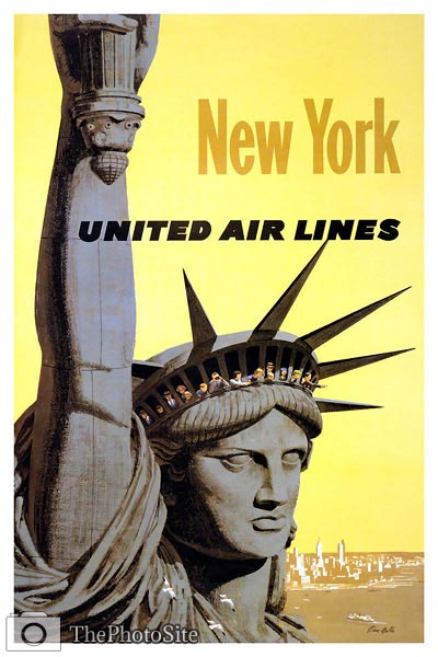 New York United Air Lines vintage travel poster - Click Image to Close