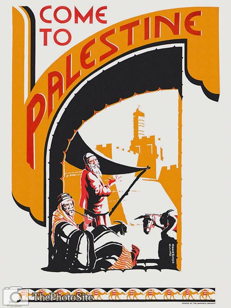 Come To Palestine vintage travel poster - Click Image to Close