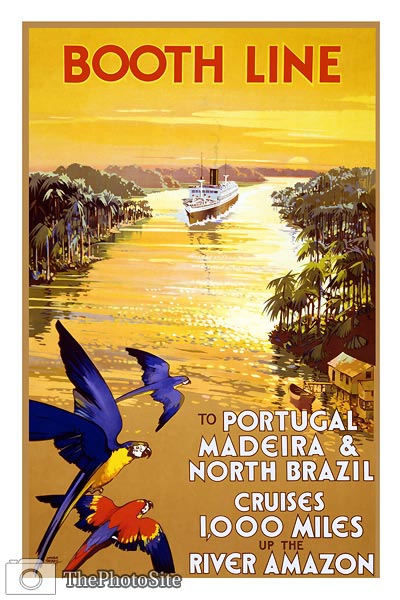 Portugal, Madeira, Brazil (Booth Line) travel poster - Click Image to Close