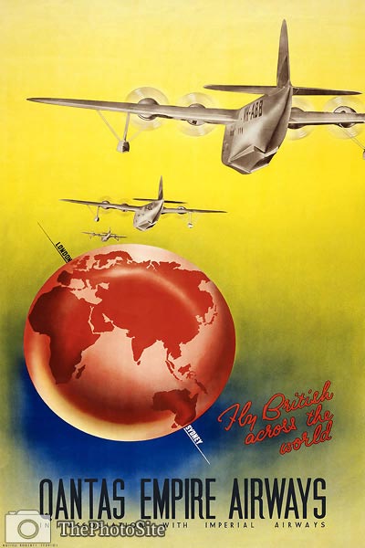 Qantas Airways travel poster - Click Image to Close