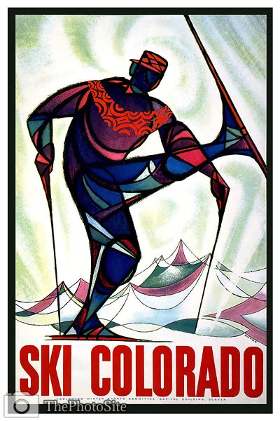 Ski Colorado vintage travel poster - Click Image to Close