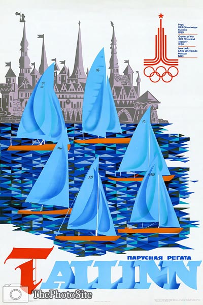 Tallinn Olympic Yacht vintage travel poster - Click Image to Close