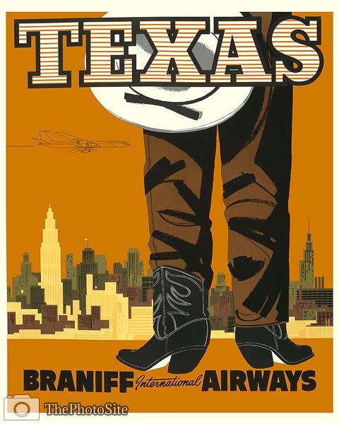 Texas vintage travel poster - Click Image to Close
