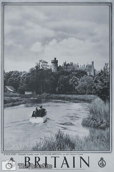 Arundel Castle near Littlehampton British tourism poster - Click Image to Close