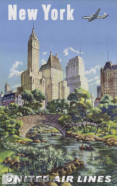 New York Central Park vintage travel poster - Click Image to Close