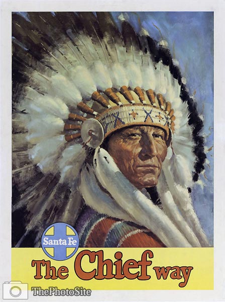 Santa Fe, The American Chief Way, tourist poster - Click Image to Close