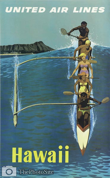 Hawaii vintage tourist poster - Click Image to Close