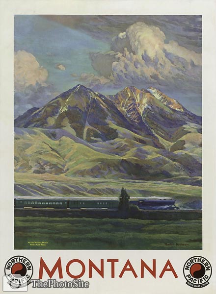 Montana Northern Pacific railway poster - Click Image to Close