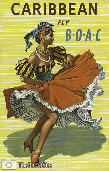 Carribbean vintage travel poster - Click Image to Close