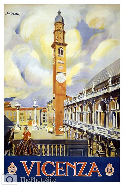 Vicenza italy, clock tower poster - Click Image to Close