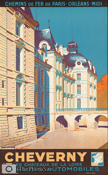Cheverny Chateaux of the Loire travel poster, France - Click Image to Close