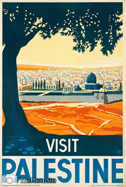 Visit Palenstine vintage travel poster - Click Image to Close