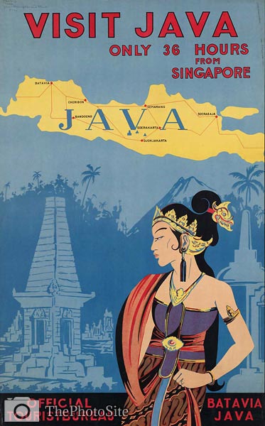 Visit Java, 36 hours from Singapore travel poster - Click Image to Close