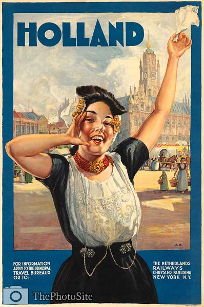 Holland vintage travel poster - Click Image to Close