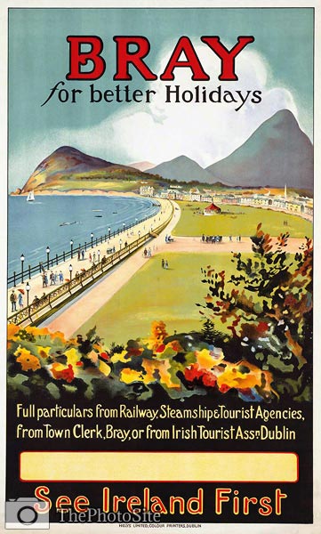 Bray for better holidays, Ireland travel poster - Click Image to Close
