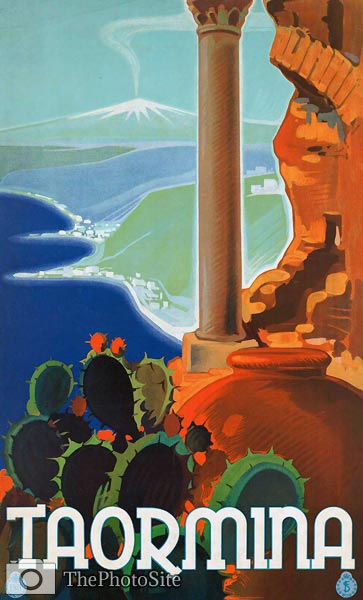 Taormina vintage travel poster - Click Image to Close