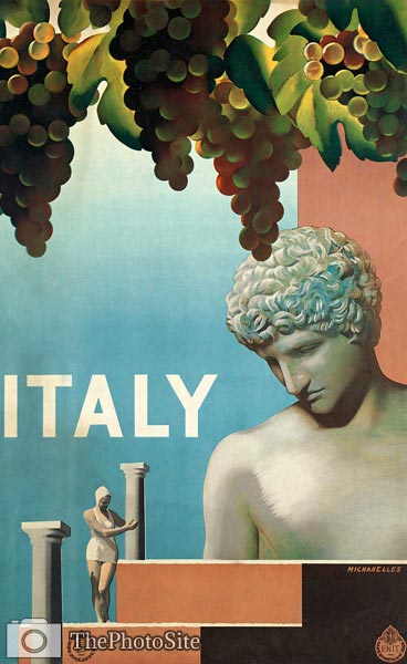 Italy, vintage tourism travel poster - Click Image to Close