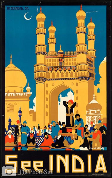 Indian vintage travel poster - Click Image to Close