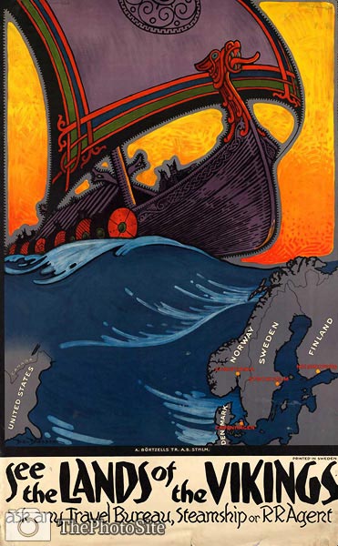 See the land of the vikings travel poster - Click Image to Close