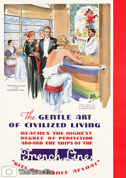 The gentle art of civilized living, French line travel poster - Click Image to Close