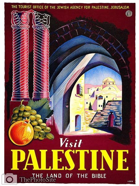 Visit Palenstine land of the bible travel poster - Click Image to Close