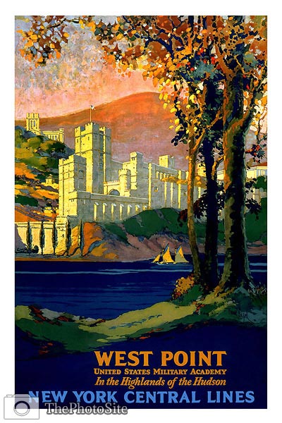 West Point US Military academy vintage travel poster - Click Image to Close