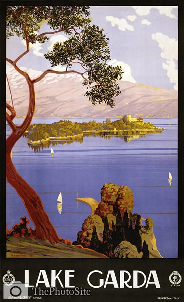 Lake Garda Italy tourist poster - Click Image to Close