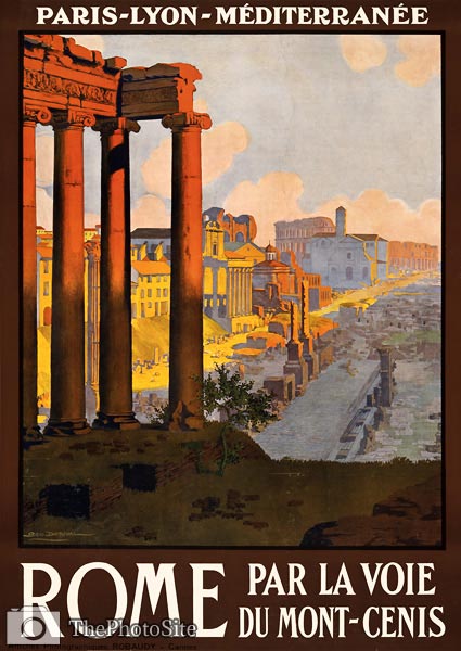 Rome par la voie du Mont-Cenis French travel poster - Click Image to Close