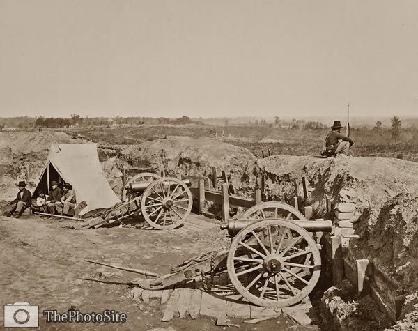 Fortifications cannons, Confederate fort American Civil War - Click Image to Close