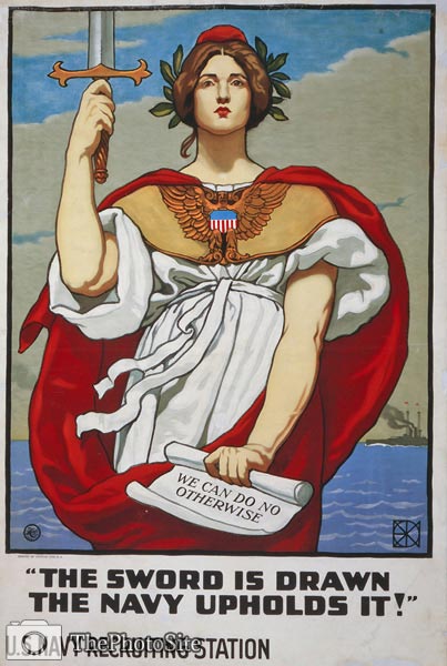 The Sword is Drawn, Navy Liberty World War One Poster - Click Image to Close