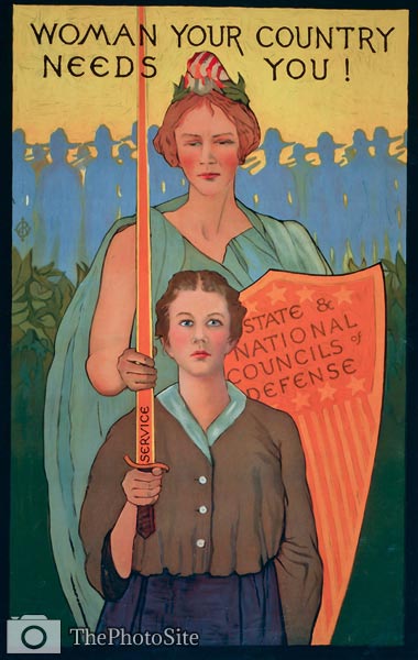 Woman your country needs you! WWI Poster - Click Image to Close