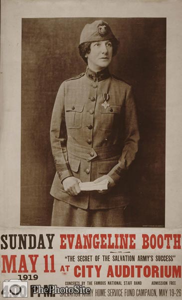 Evangeline Booth Salvation Army World War One Poster - Click Image to Close