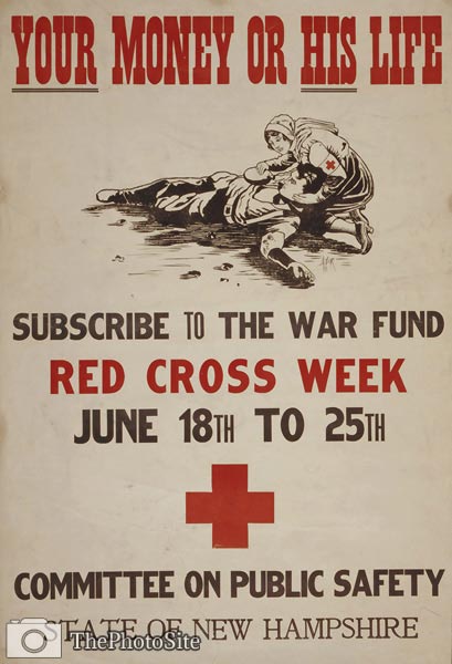 Your money or his life Subscribe to the war fund WWI Poster - Click Image to Close