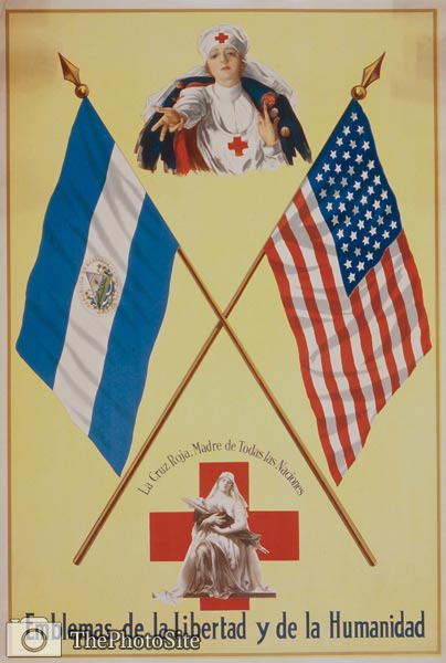 World War One Poster with flags of Nicaragua and the United Stat - Click Image to Close