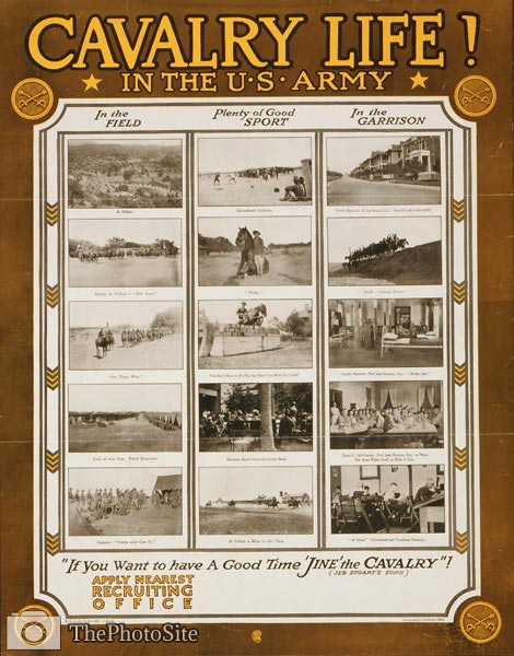Cavalry life In the U.S. Army WWI Poster - Click Image to Close