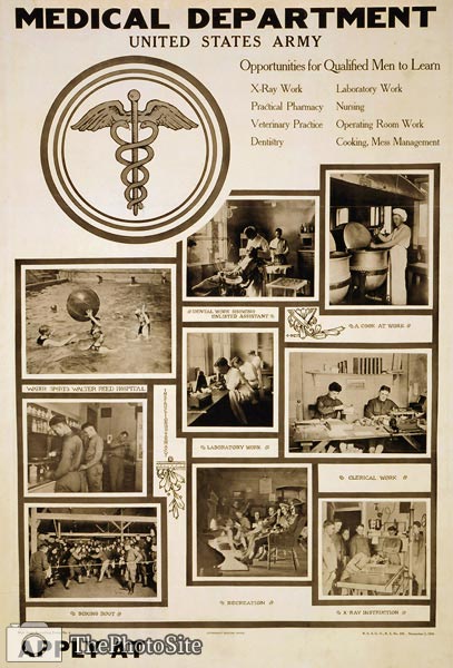 Medical Department, United States Army World War I Poster - Click Image to Close
