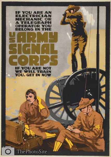 WWI U.S. Army Signal Corps World War One Poster - Click Image to Close