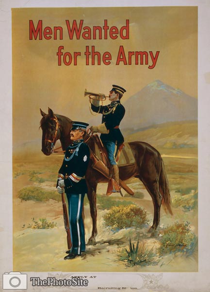 Men wanted for the army US WWI Poster - Click Image to Close