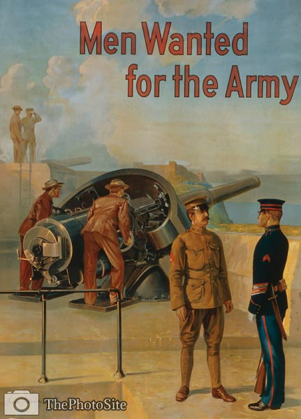 Men wanted for the army US World War One Poster - Click Image to Close