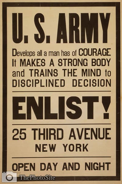 U.S. Army strong body trained minds US WWI Poster - Click Image to Close