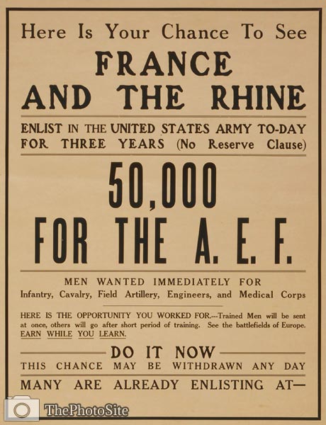 Your chance to see France and the Rhine WWI Poster - Click Image to Close