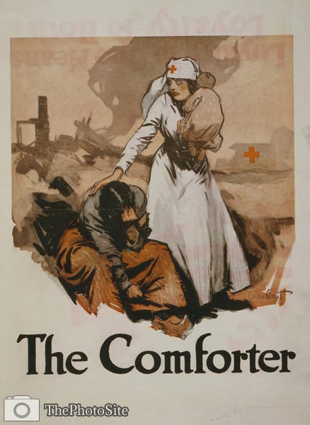 The comforter - nurse holding infant World War One Poster - Click Image to Close
