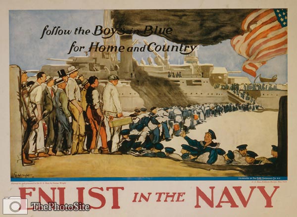 Enlist in the Navy follow the boys in blue for home and country - Click Image to Close